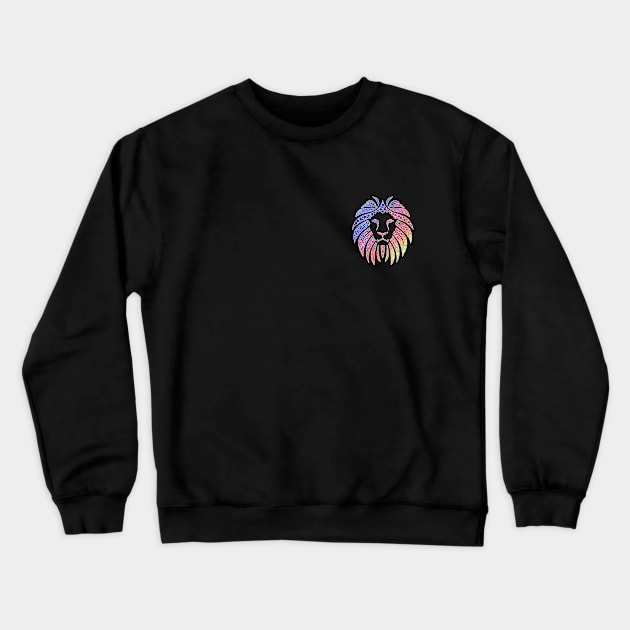 Rainbow Lion Pride Black Small Logo Crewneck Sweatshirt by felixbunny